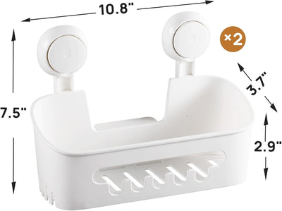 LEVERLOC Duschablage Saugnapf 2 Stück ohne Bohren Duschorganizer Duschregal Saugnäpfe Duschgel Halte