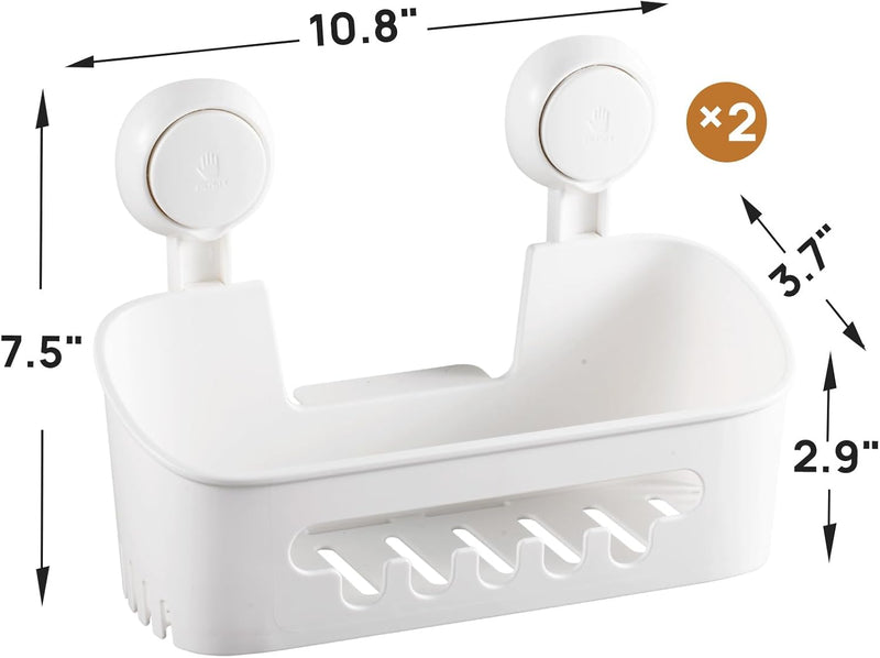 LEVERLOC Duschablage Saugnapf 2 Stück ohne Bohren Duschorganizer Duschregal Saugnäpfe Duschgel Halte
