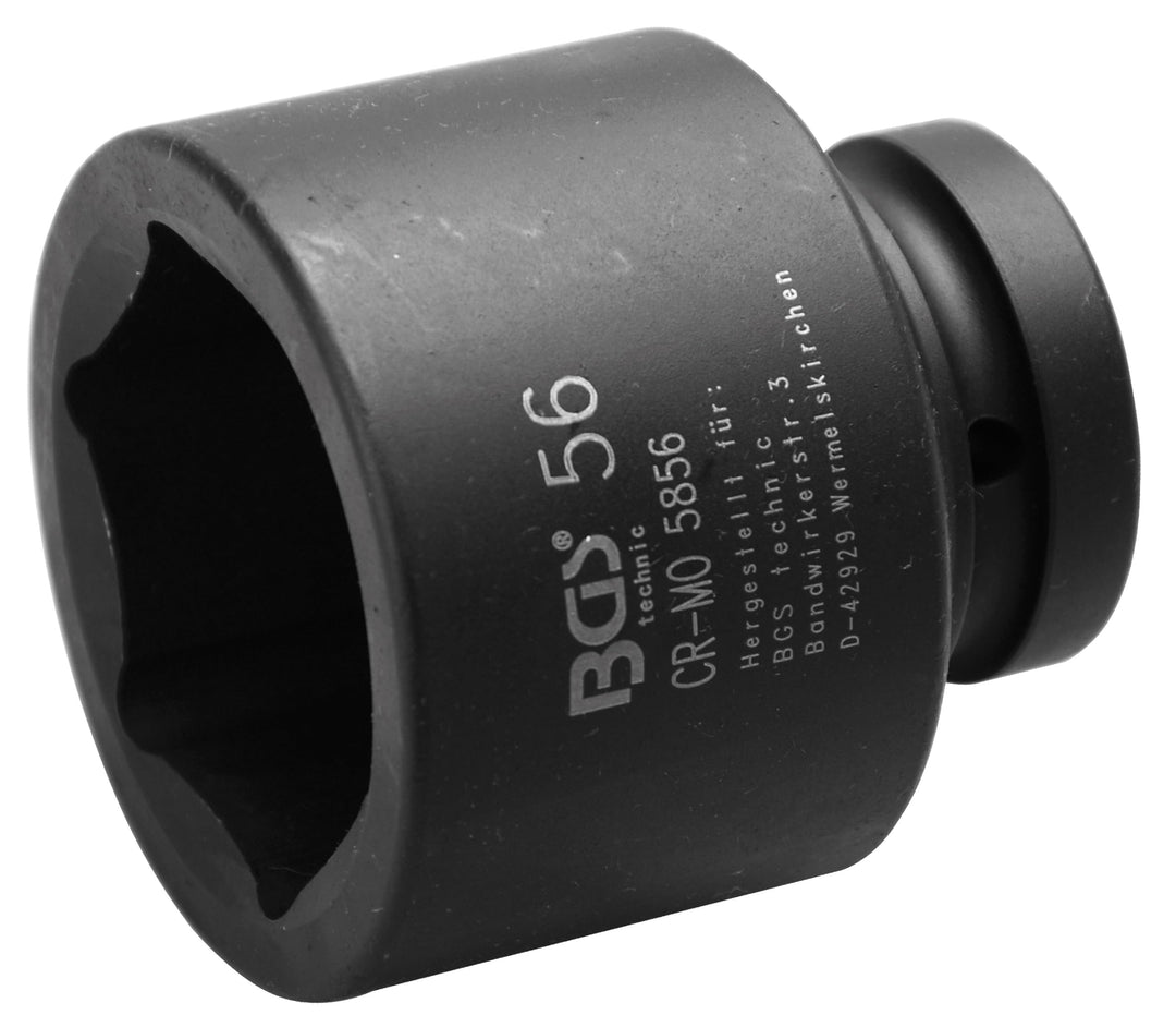 BGS 5856 | Kraft-Steckschlüssel-Einsatz Sechskant | 25 mm (1") | SW 56 mm Schlüsselweite: 56 mm, Sch