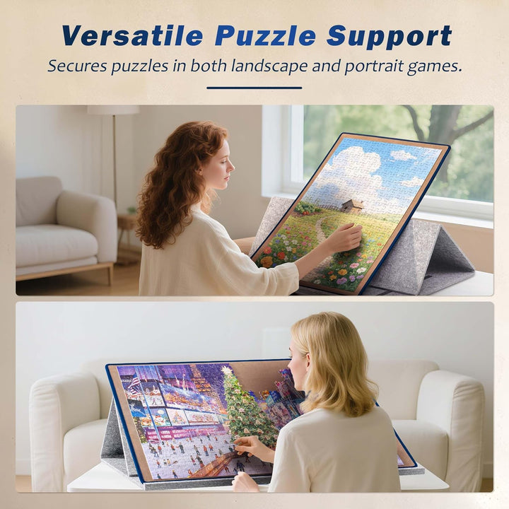 Tektalk Puzzle-Brett mit 2-in-1-Stand- und Abdeckdesign, mehrwinkelverstellbare Halterung und 6 Farb