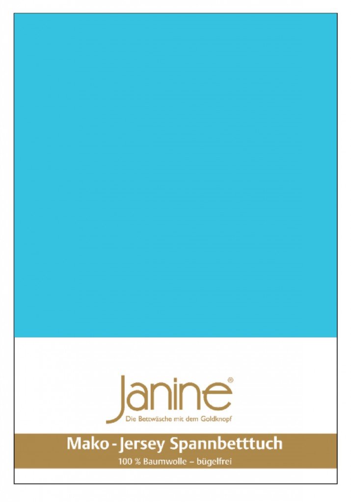 Janine Spannbetttuch 5007 Mako Jersey 180/200 bis 200/200 cm türkis Fb. 52 180/200 cm - 200/200 cm T