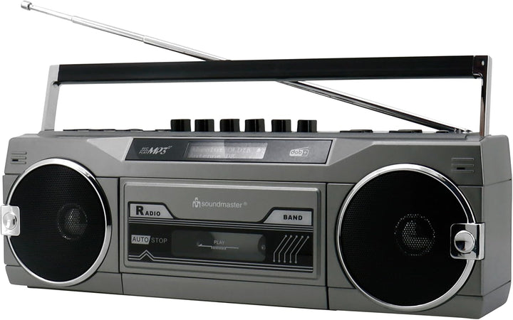 SOUNDMASTER DAB+/FM Retro Radiokassettenrekorder SRR80TI, USB/SD, BT