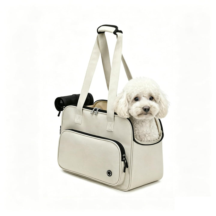 Hundetasche für Kleine Hunde und Katzen, Atmungsaktive Mesh Tragetasche mit Trageriemen, Tragetasche