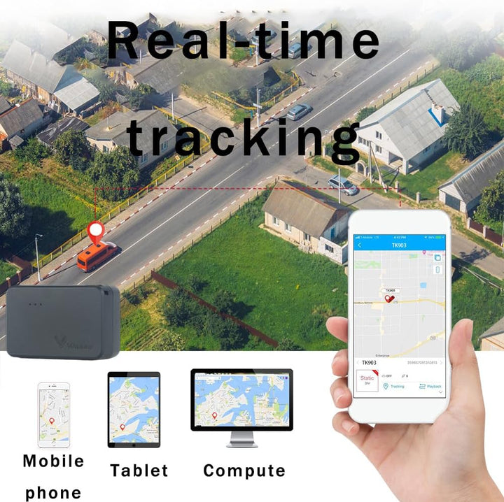 Winnes 4G Mini GPS Tracker Auto, Echtzeit-Positionierung, GPS Tracker Kinder/Fahrrad/Motorrad, Einge