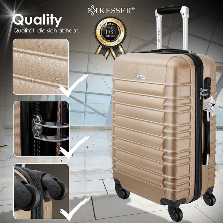 KESSER® Reisekoffer Mittlerer Hartschalen-Koffer Inkl. Kofferwaage + Gepäckanhänger Trolley Gepäck R