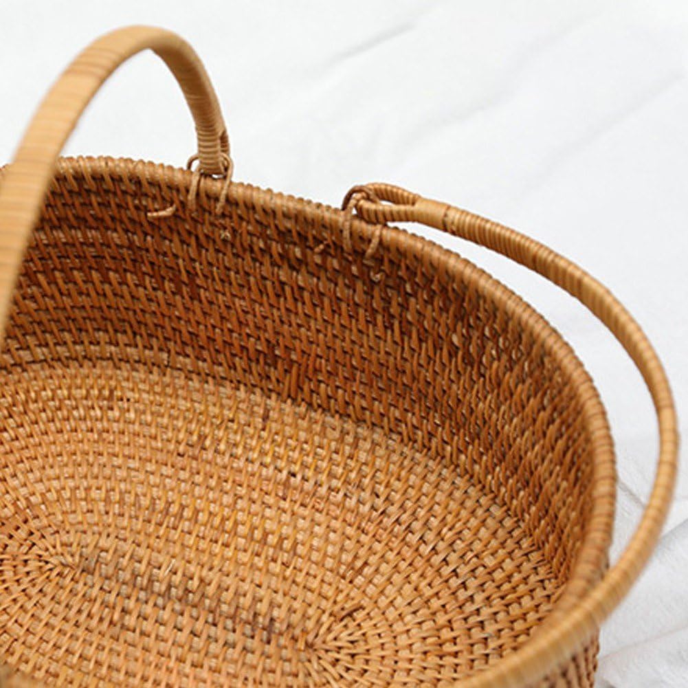 Picknickkorb Aus Weidengeflecht Griff, Grosser Leerer Geschenkkorb Zum Befüllen, Oben Offene Markter