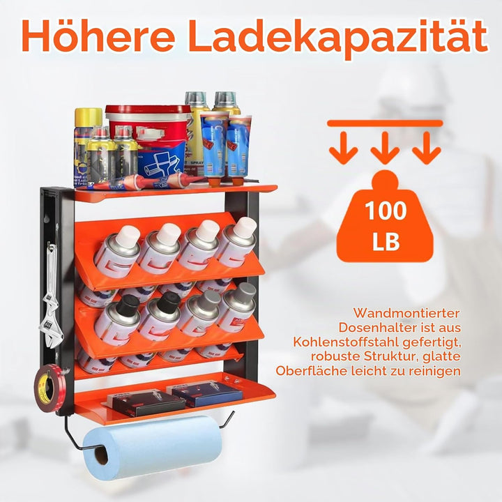 BONJUME Dosenhalter, Sprühflaschenregal Wandregal Dosenhalter Aufbewahrungsschrank Spraydosenhalter