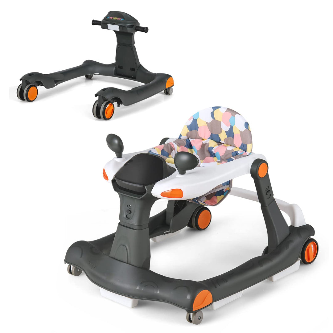 LIFEZEAL 2 in 1 Lauflernhilfe Klappbar, Babywalker mit Spielbrett, Lauflernwagen mit abnehmbaren Sit