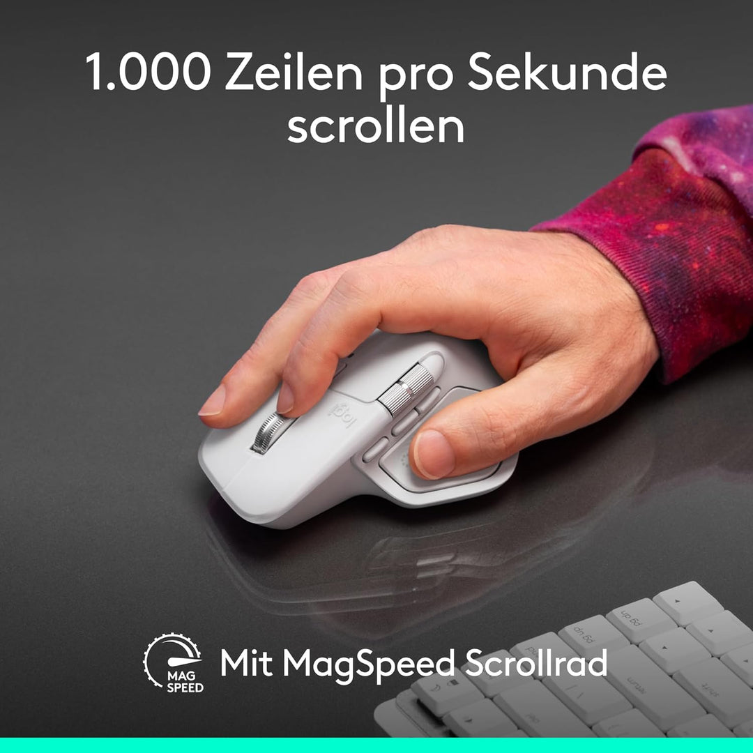 Logitech MX Master 4 for Mac, ergonomische Bluetooth-Maus mit fortschrittlichem haptischem Feedback,