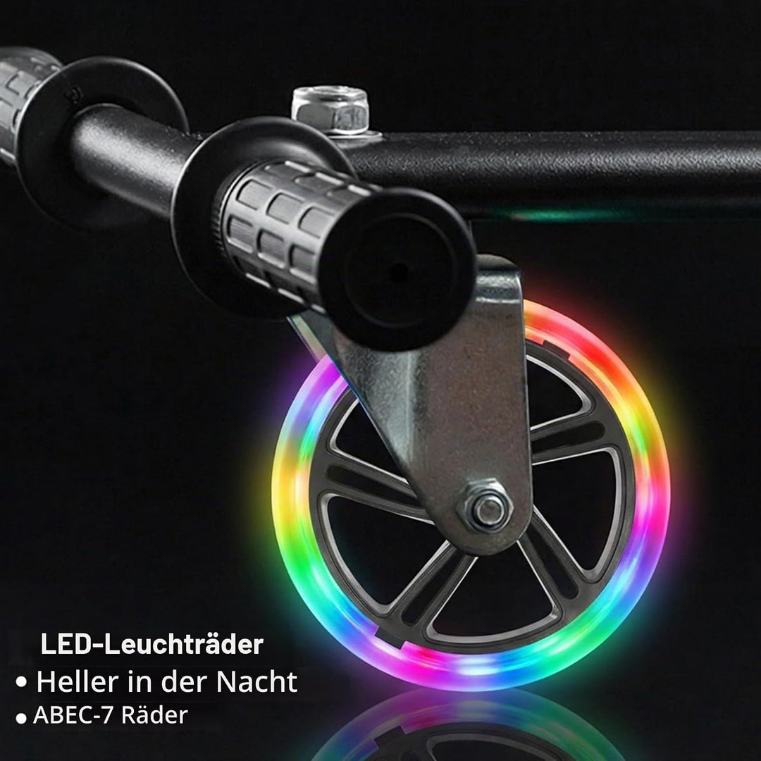 Leuchtende Stunt Scooter Rollen 2 Stück, LED Scooter Ersatzräder Räder 200mm, LED-Lichtrollen Mit AB