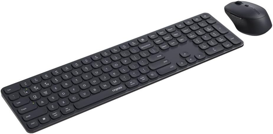 Rapoo 9810M Tastatur Maus Set Kabellos - Bluetooth & 2.4G USB Wireless, Multi Device bis 4 Geräte, A
