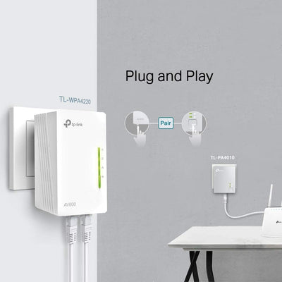 TP-Link WLAN Powerline Adapter Triple Set TL-WPA4220T KIT(600Mbit/s, WLAN 300Mbit/s, Wi-Fi Clone, Fa