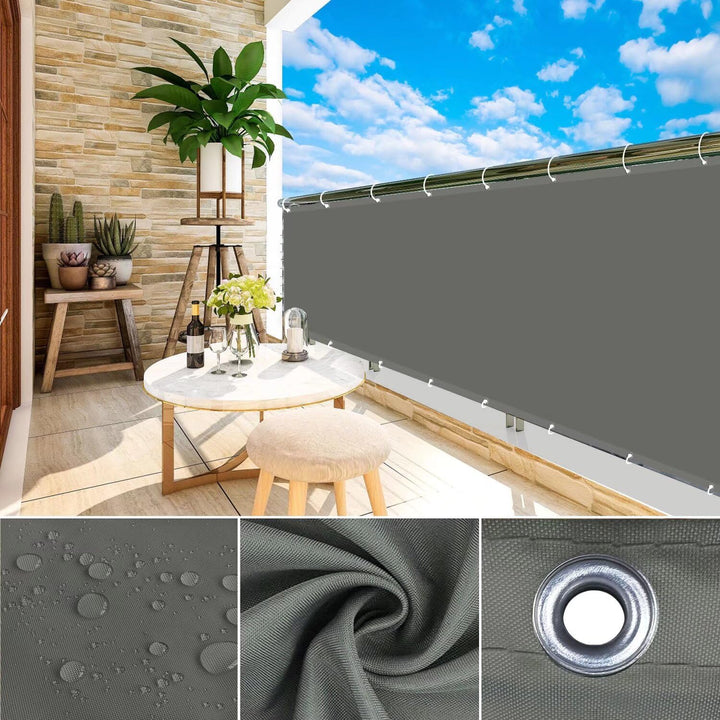 Balkon Sichtschutz Balkonabdeckung (390Grössen &amp; 8 Farben) Balkonverkleidung Ohne Bohren blickdichte