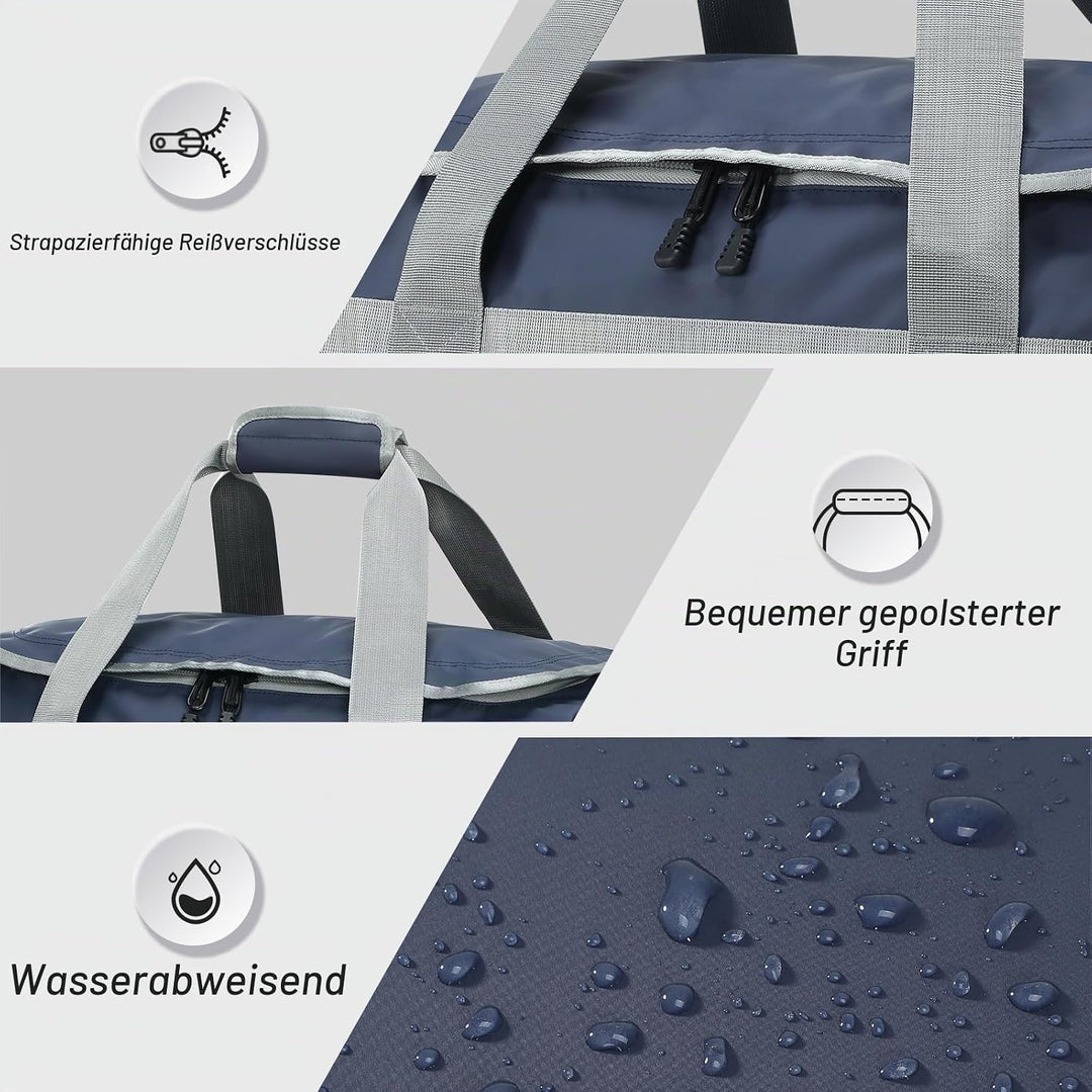 MIER Sporttasche gross Reisetasche mit Schuhfach 60L Sportrucksack Duffle Bag Fitness Trainingstasch