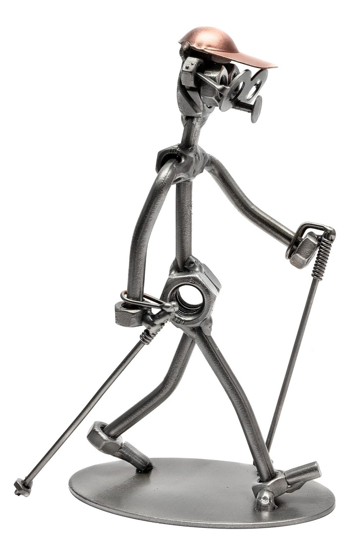 STEEMO Schraubenmännchen Nordic Walking Trekking Geschenk Metall-Deko 12x6x17 cm