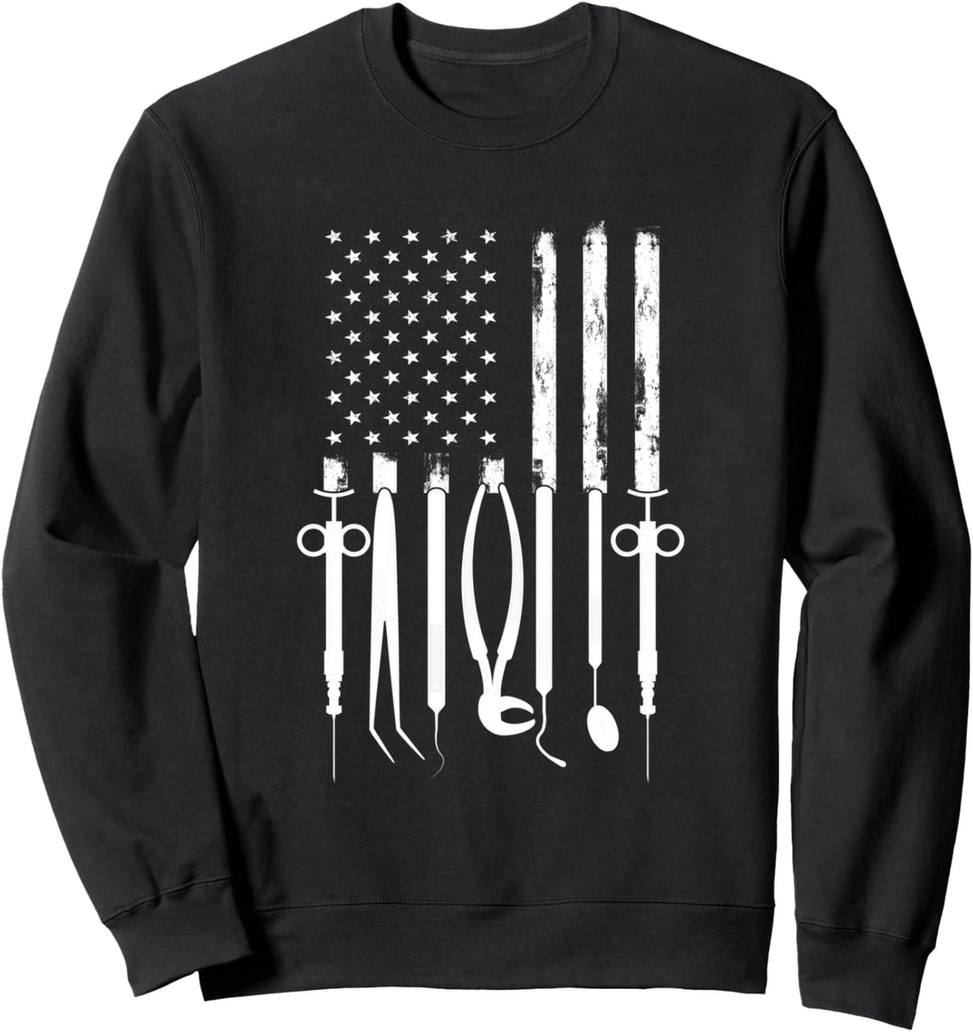 Amerikanische Flagge Dentist Zahnärztin Zahnarzthelferin Sweatshirt