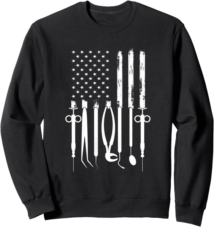 Amerikanische Flagge Dentist Zahnärztin Zahnarzthelferin Sweatshirt