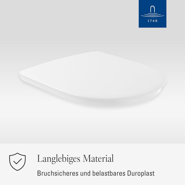 Villeroy & Boch ViCare WC-Sitz barrierefrei - Toilettendeckel Weiss Alpin aus Duroplast - Toilettens