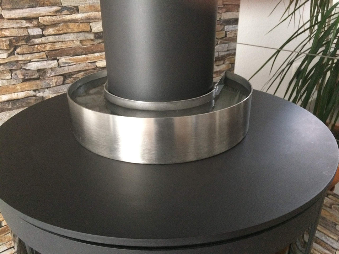 Luftbefeuchter Edelstahl - für Kaminofen mit Ofrohr 160mm und kleiner