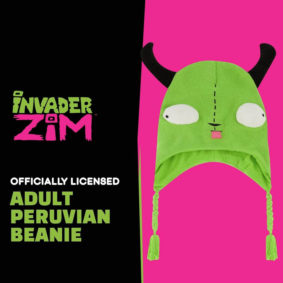 Concept One Unisex-Erwachsene Invader Zim, Peruanische Wintermütze mit Ohren und Quasten Beanie-Mütz