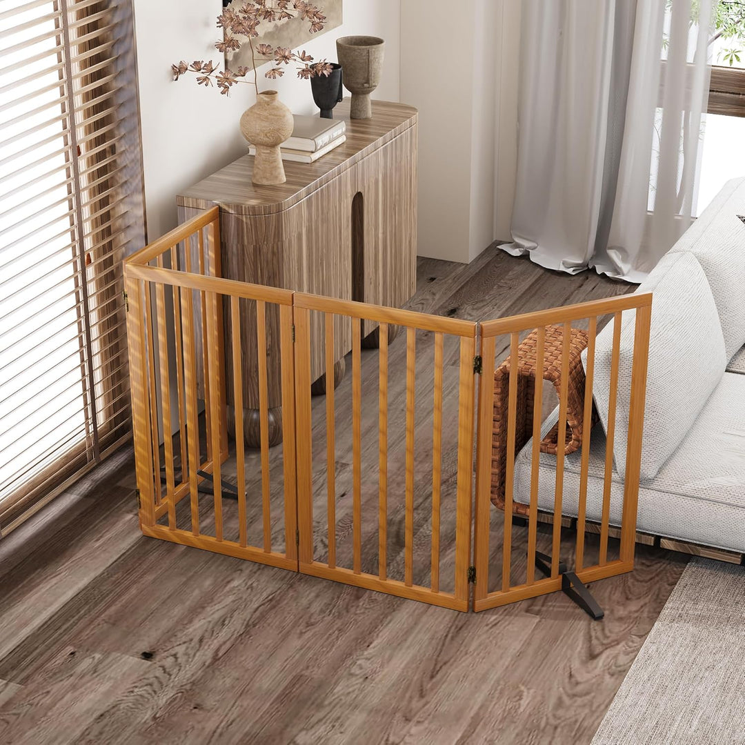 Freistehendes Hundegitter, Faltbares Hundebarriere für Tür,Treppen,Flur,Küche &amp; Schlafzimmer, Freist