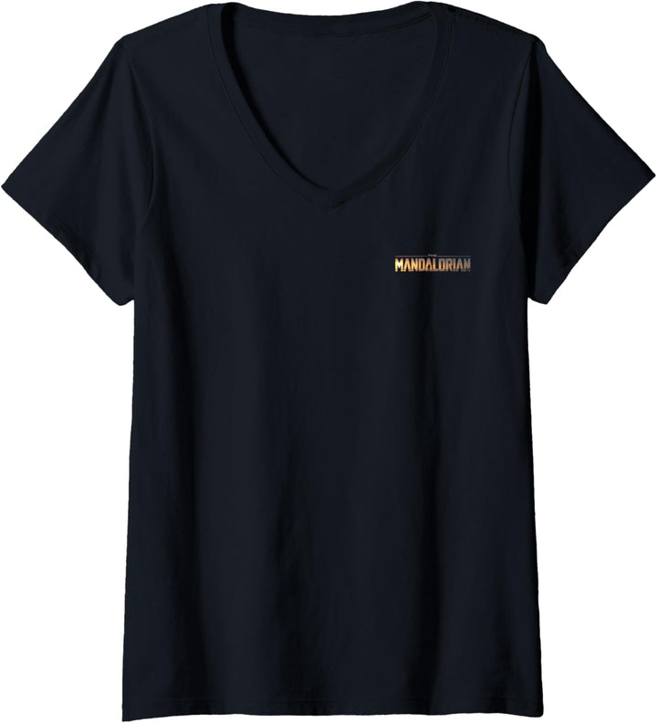 Star Wars: The Mandalorian Mando Big Face T-Shirt mit V-Ausschnitt