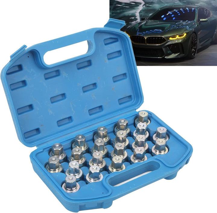 Pasamer Anti-Diebstahl-Radbolzen-Entferner, Metall-Radschloss-Radmutter-Steckschlüssel-Set für Autos
