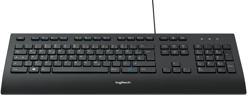 Logitech K280e (Kabelgebunden, Business-Tastatur, QWERTZ, Deutsche Layout) schwarz (Tastatur mit M50