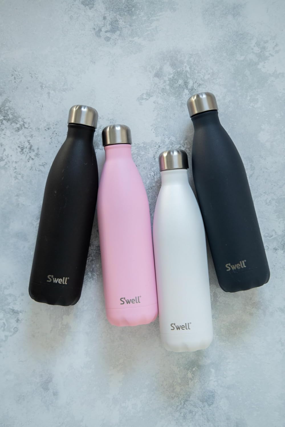 S'well Wiederverwendbare Wasserflasche aus Edelstahl, 750 ml, Azurit, dreifach isolierte und auslauf