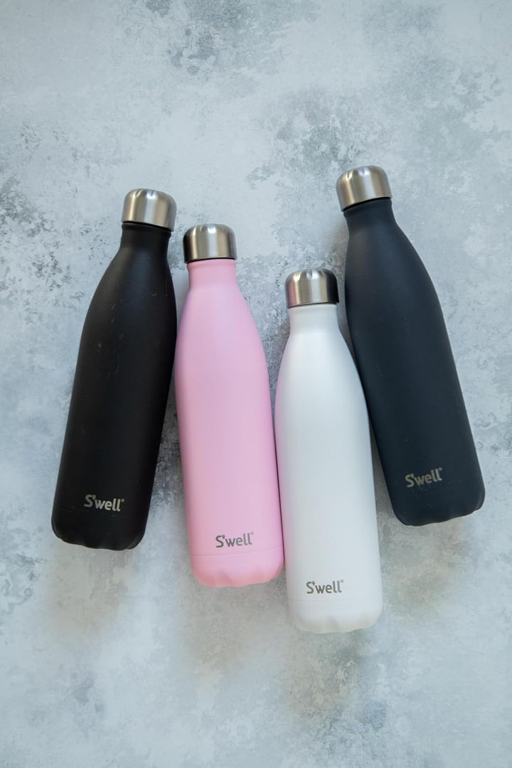 S'well Wiederverwendbare Wasserflasche aus Edelstahl, 750 ml, Azurit, dreifach isolierte und auslauf