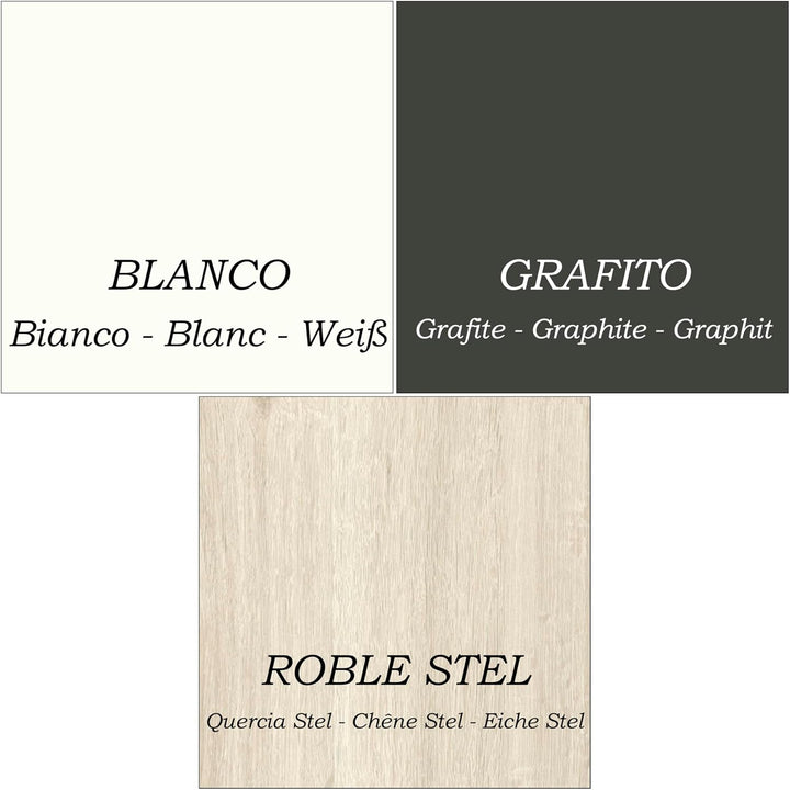 Henor TV-Schrank verstellbare Leiter Holz 110+90 x 35 x 30/15 cm Weiss 110+90x35x30/15 Weiss Leiter,