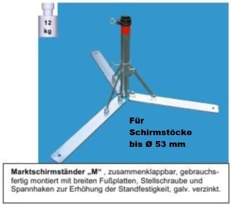 Sonnenschirmständer - KLAPPBARER SCHIRMSTÄNDER - SCHIRMHALTER - Schirm - METALLSTÄNDER - DER STABIEL