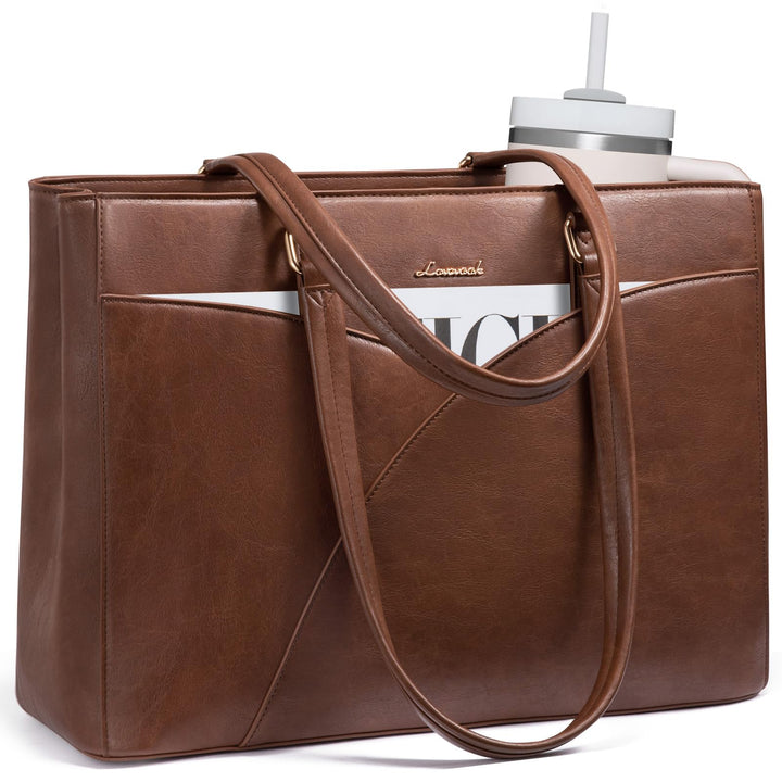 LOVEVOOK Laptoptasche Damen, Handtasche Gross Arbeitstasche Aktentasche | Wasserdicht PU Leder, Eleg