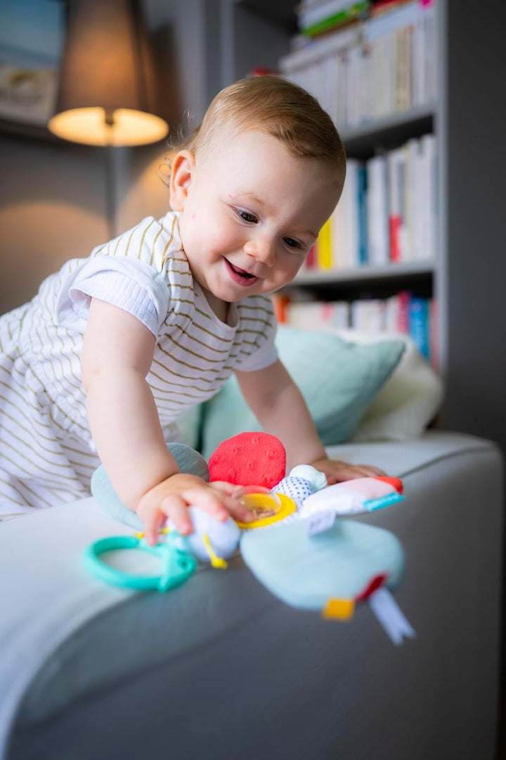 Sophie la Girafe – Multisensorischer Kinderwagen-Schmetterling – Ab 3 Monaten – Beissring, Glöckchen