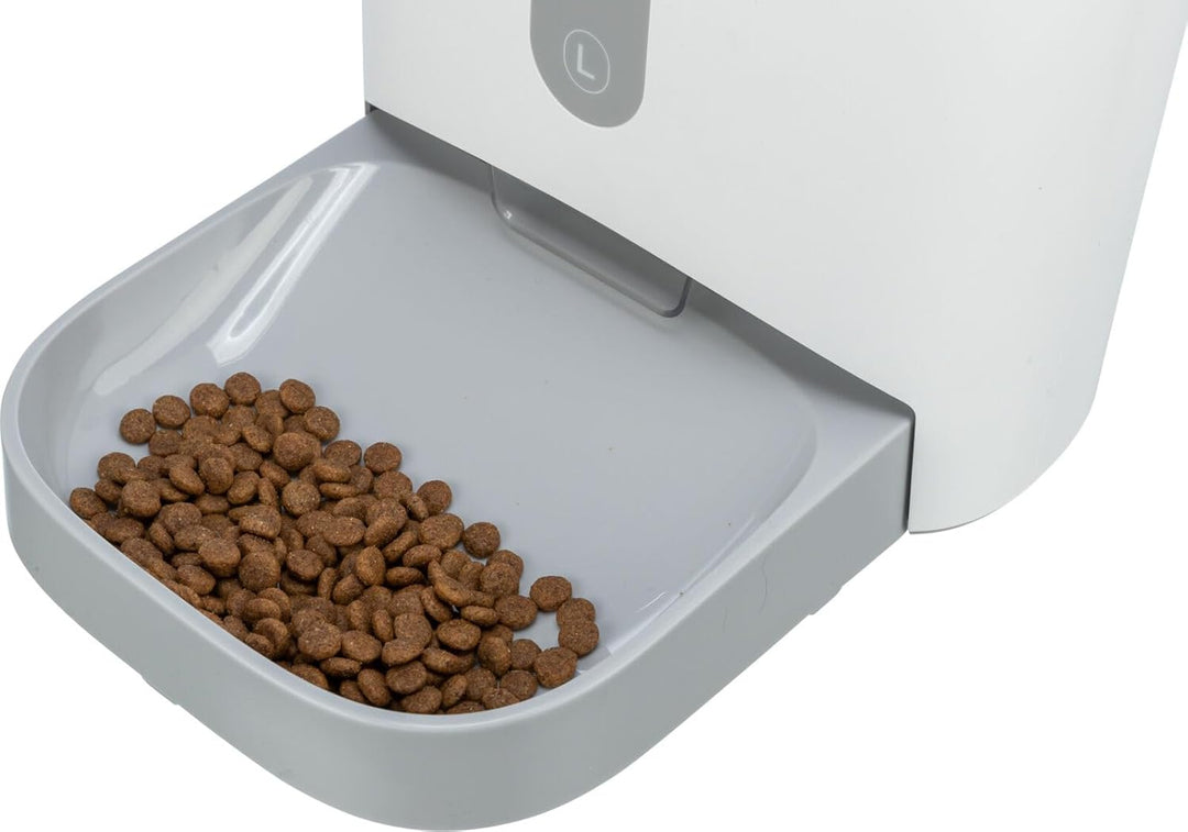 TRIXIE praktischer Futterautomat TX8 2.0, 4,5 l/24 × 38 × 19 cm, weiss/grau - 24343