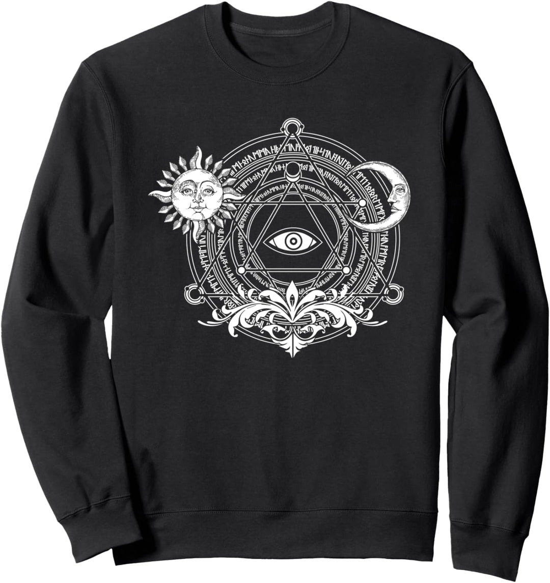 Hexe Wiccan Kreis Sonne Mond Sonnenwende Sternzeichen Astro Sweatshirt