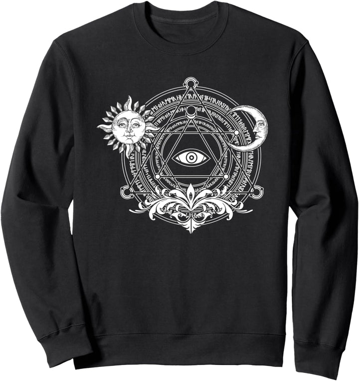 Hexe Wiccan Kreis Sonne Mond Sonnenwende Sternzeichen Astro Sweatshirt
