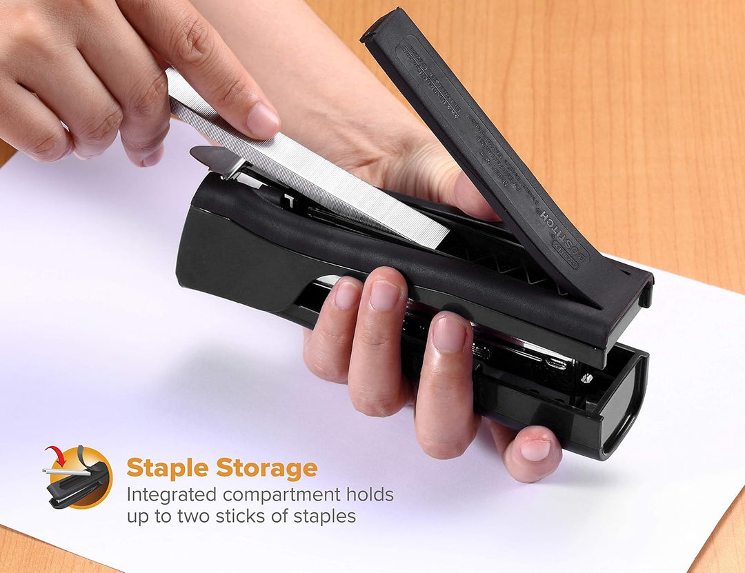 Bostitch Office Dynamo 4-in-1 Standheftgerät, 20 Blatt Kapazität, integrierter Bleistiftspitzer, Hef