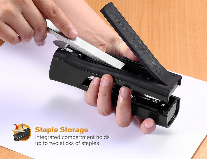 Bostitch Office Dynamo 4-in-1 Standheftgerät, 20 Blatt Kapazität, integrierter Bleistiftspitzer, Hef
