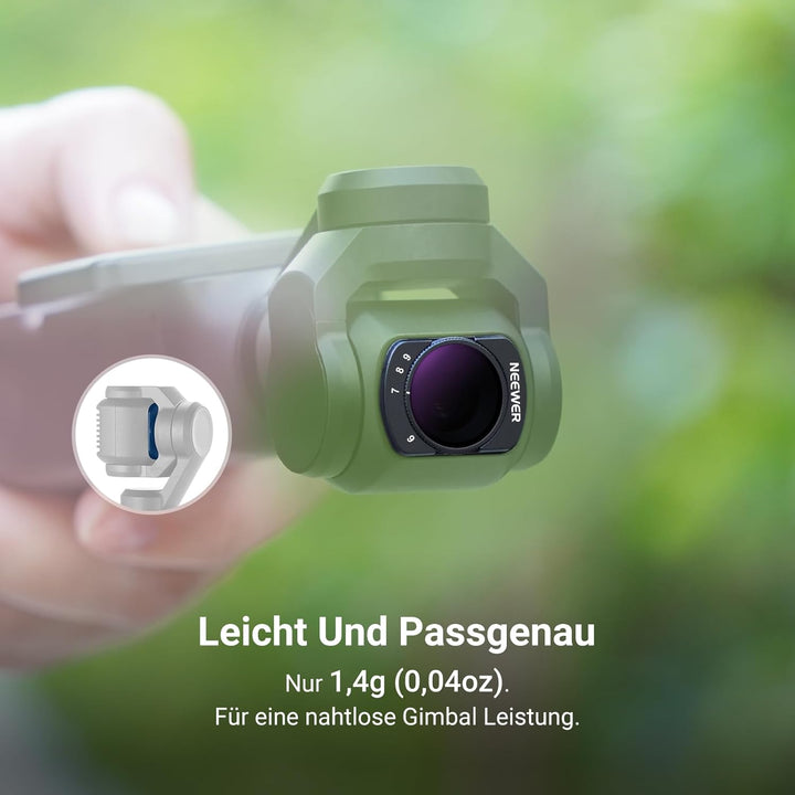 NEEWER Variabler ND Filter kompatibel mit DJI Osmo Pocket 3 und Creator Combo Zubehör, magnetischer