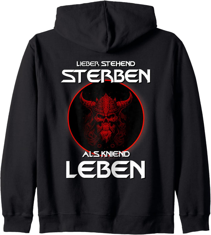 Wikinger Lieber Stehend Sterben Als Kniend Leben Kapuzenjacke