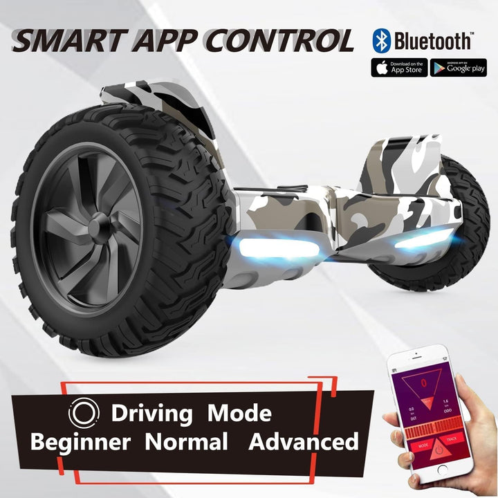 GeekMe Hoverboards Offroad 8.5 Zoll, SUV Hoverboards mit APP, Bluetooth Lautsprecher, Doppelmotor, L