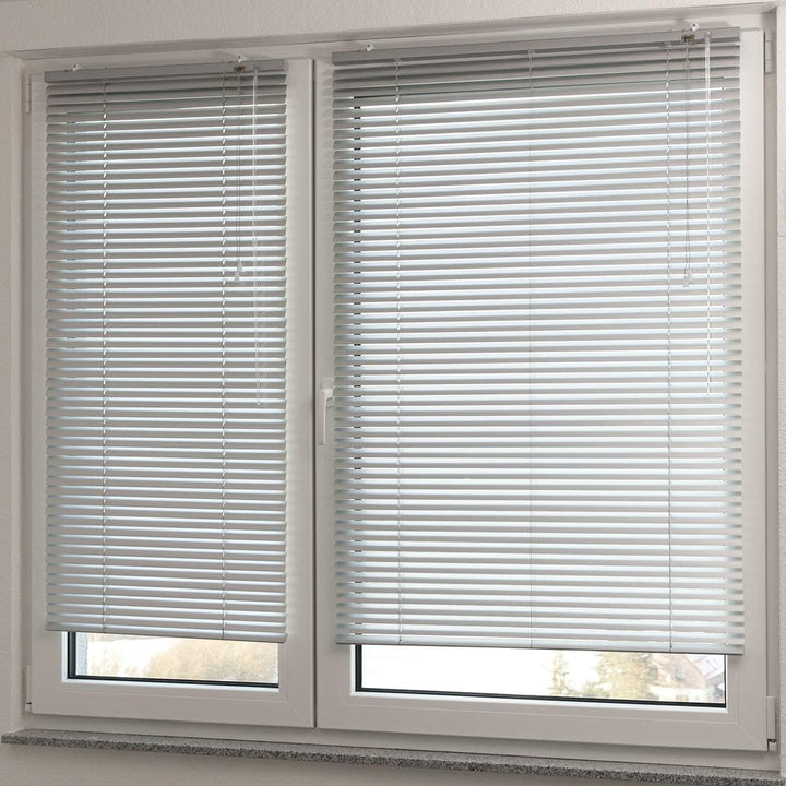 Deco4Me Alu Jalousie mit Bohren für Wand- & Deckenmontage (Silber, 50 x 175 cm) - Fenster Rollo mit