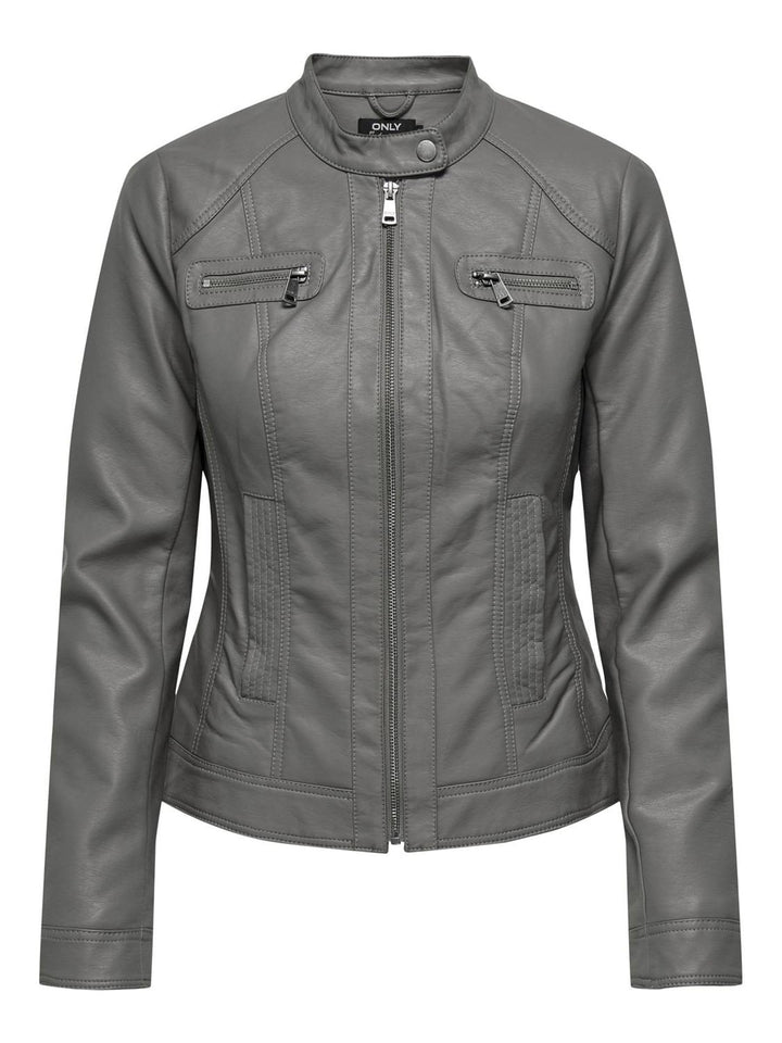 ONLY Damen Onlbandit Faux Leather Biker OTW Noos Jacke 32 Plum Kitten, 32 Plum Kitten