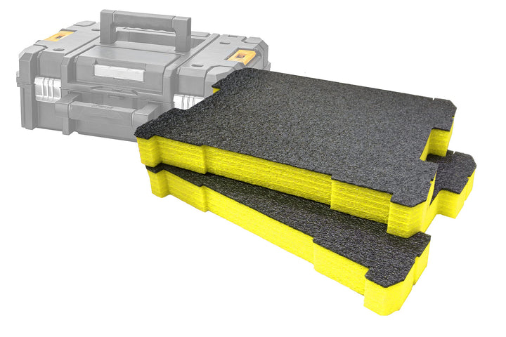 Shadow Foam TSTAK/ProStack Werkzeugkoffer-Einsatz [Doppelpack] anpassbarer Schaumstoff für DeWalt/St