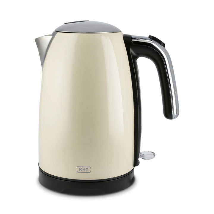 KHG Wasserkocher WK-1714 CE Creme Beige 1,7 Liter 2200 Watt, Retro Look, Abschaltautomatik, herausne