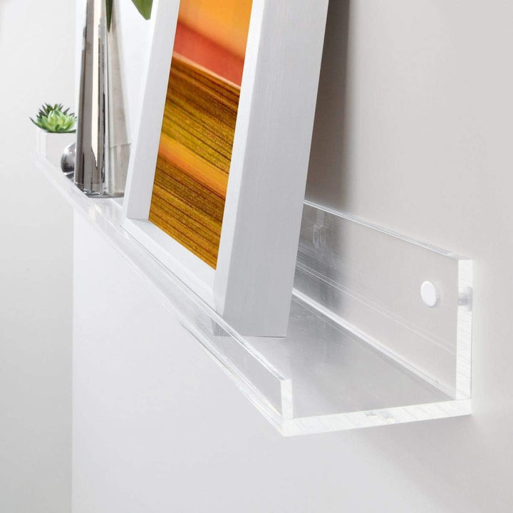 SIGEL GA110 Schmales Galerieboard / Regalboard / Ablageboard 100 cm, Acryl glasklar, 100 cm