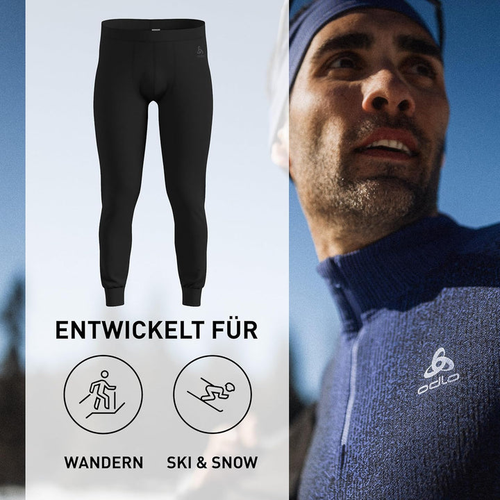 Odlo Herren Merino 200_111802 Hose Schwarz XL, Schwarz XL