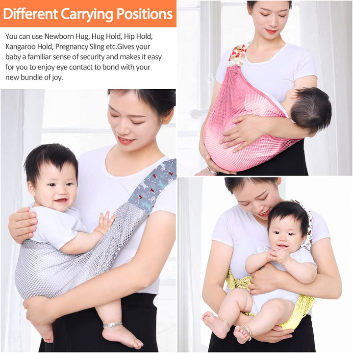 Breathable Baby Sling, Adjustable Baby Wrap, Baby Carrier Wrap, Quick Dry, 3D Mesh Fabric, Thick Sho