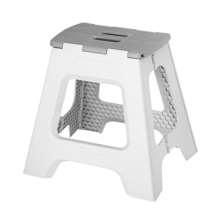 Vigar Compact Tritthocker klappbar 40 cm mit Griffen, Grau, 43x37x40 Grau 40 cm, 1-Step, Grau 40 cm,